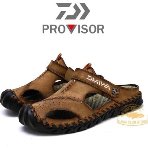 DAIWA Brand Fishing Baotou Sandals 2020 Summer Mountaineering Non-slip Hollow Mens Slippers Outdoor Breathable Beach Shoes