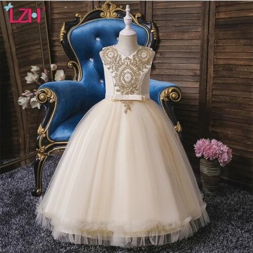 LZH Elegant Dress For A Girl Childrens Dress 2021 Bridesmaid Dresses 3-12 Years Kids Evening Dresses Baby Girls Princess Dress