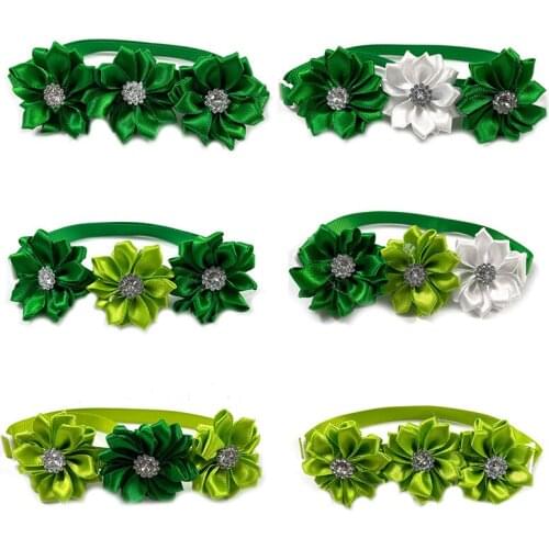 50/100pcs St. Patricks Day Dog Accessories Pet Dog Bow Tie Pet Supplies Shine Dog Bowtie Collar Small Dog Pet Grooming Products