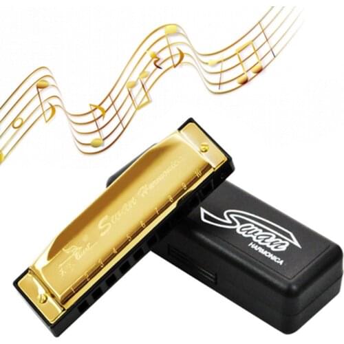 10 Holes 20 Tone Harmonica KeyC for Blues Harmonica Instrument for Beginners / Professional Performance