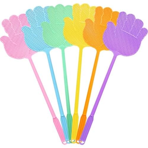 Hot Sale 12 Pcs Fly Swatters Plastic Flyswatter Pack Long Handle Manual Swat Mosquito Wasp Swatters (Random Colors)
