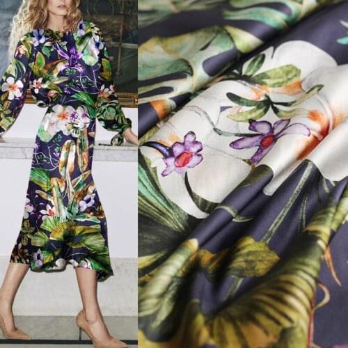 Red Raspberry 20momme Elastic Twill Satin Silk Flowers Fabrics Garment Materials Women Dress DIY Sewing Cloth Freeshipping