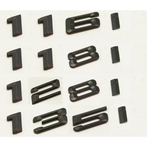 Matte Black ABS Number Letters Word Car Trunk Badge Emblem Emblems for BMW 1 Series 116i 118i 120i 125i 128i 135i 130i