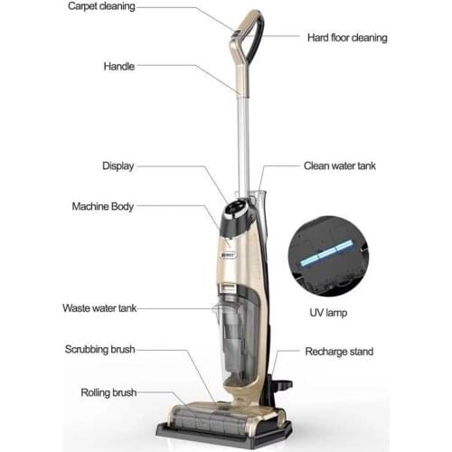 BOBOT DEEP 832 Handheld Washer Vacuum Cleaner Cordless Dry Wet Floor Washer vacuum cleaner Multi-Surface Cleaning UV sterilizati