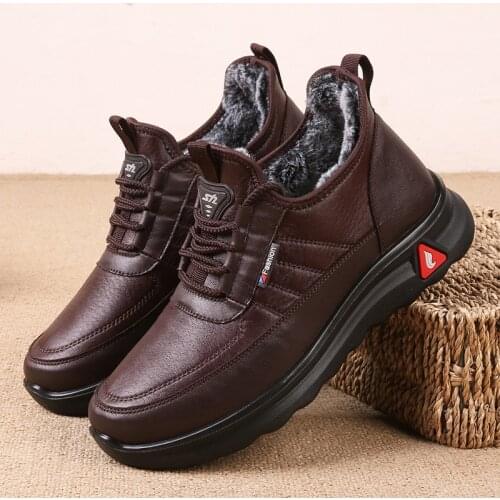 Men Winter Boots Warm Cotton Shoes for Cold Winter Ultra Light Soft Sole Men Ankle Boots High Quality Male Footwear