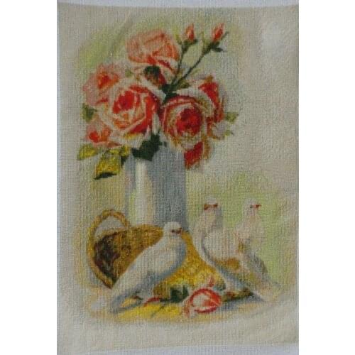 Roses and pigeons 40-53 Cross Stitch Set Cross-stitch Kit Embroidery Needlework Craft Packages Cotton Fabric Floss