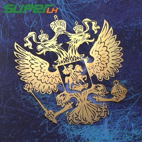 Coat of Arms of Russia Nickel Metal sticker decals Russian Federation car stickers for laptop For Lada BMW Audi Ford Car styling