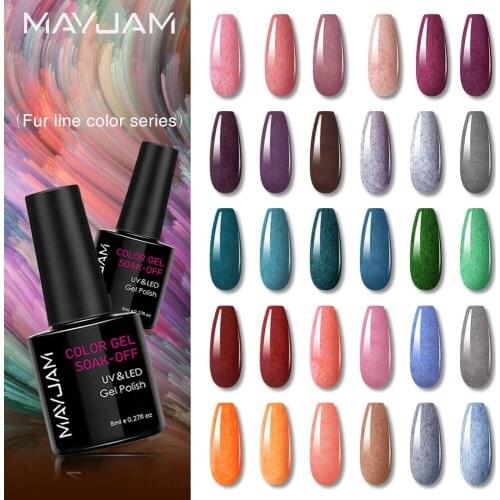 New 8ml Faux Fur Effect Nail Gel Fur Line Color Series Soak Off UV LED Nail Art Gel Polish For Gel Varnishes Semi Permanent