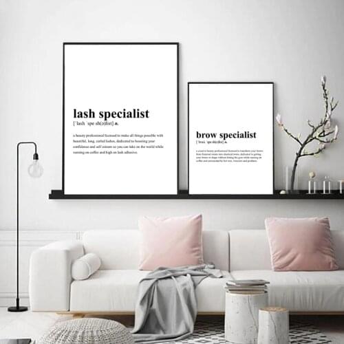 Lash Specialist Definition Prints Brow Specialist Quotes Poster Eyelash Eyebrow Beauty Salon Wall Art Canvas Painting Decor