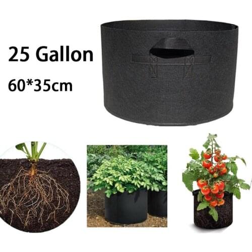 Garden Tools 25 Gallon Plant Grow Bags Flower Pots Fabric Planting Jardin High Bearing Growing Bag Fruit Vegetables Planter Bags
