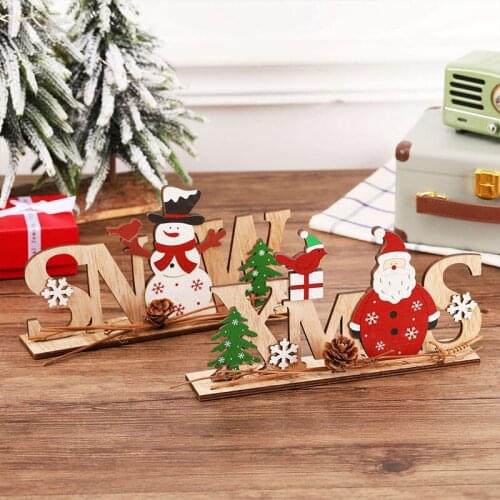 Wooden Christmas Decoration for Home Christmas Tree Pendant Christmas Wood Ornaments Navidad New Year 2021Party Small Gift Snow