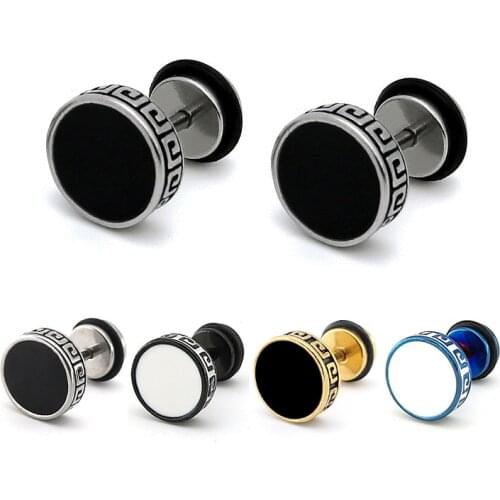 Earrings Women Fashion Jewelry for Men Stainless Black Earrings Steel Color Men Gothic Stud Earing Christmas Accessories Jewelry
