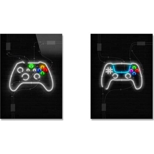 Modern Luminous Game Handle Canvas Painting Wall Art Abstract Minimalist Picture Posters Print Living Room Corridor Decoration