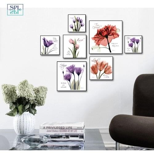 SPLSPL Fresh Nature Flowers Are Modern and Simple oil Canvas Painting Art Print Poster Picture Wall Paintings Home Decoration