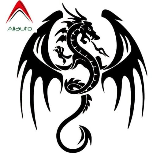 Aliauto Personality Car Stickers Ancient Animal Dragon Stylish Automobile Accessories Vinyl Decals Black/Silver,14cm*16cm