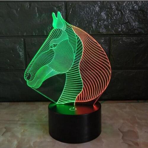 Usb Colorful Rgb 3d Lamp Luminaria De Mesa Usb Led Light Fixtures Luminaria Led Horse 3d Light Christmas gift lamp for children