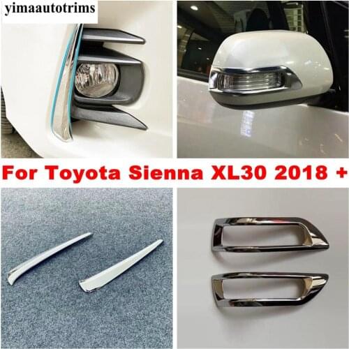 Rearview Mirror Rubbing Protective Strip / Front Bumper Fog Lights Lamps Eyebrow Cover Trim For Toyota Sienna XL30 2011 - 2020