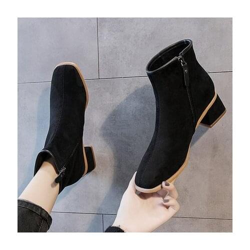 2019 autumn and winter new plus velvet net red platform high heel boots ladies wild bare boots