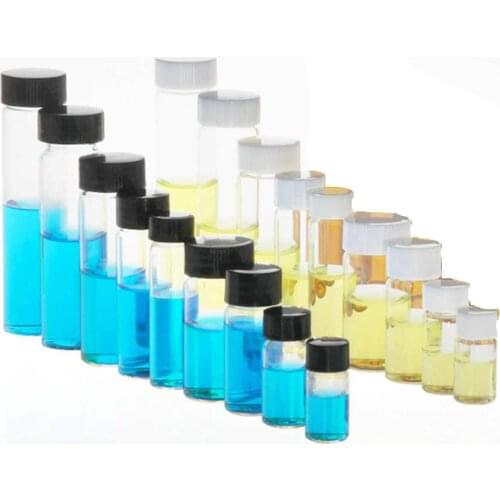 3ml/5ml/10ml/15ml/20ml/30ml/40ml/50ml Clear Glass Seal Bottle Reagent Sample Vials Plastic Lid Screw Cap