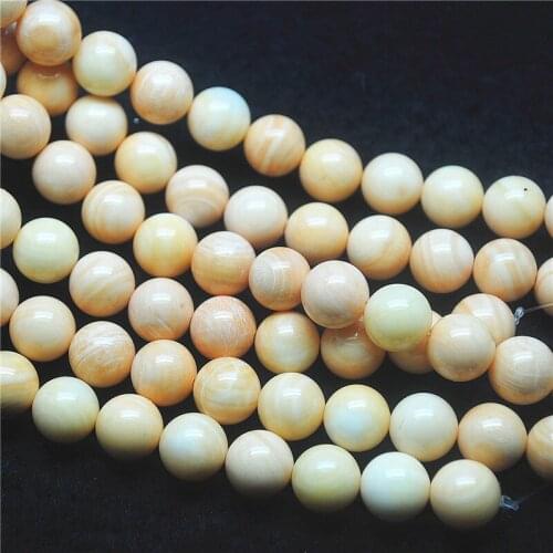 1 String Nature Yellow Shell Beads Round Mother Of Pearl Strings 8MM 10MM Womens Bracelets Making Accessories Good Quality
