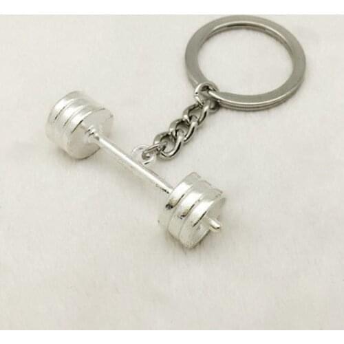 1PCS DUMBBELL BARBELL WEIGHT Charm Chain Keychain *Fitness Weightlifting Gym CROSSFIT