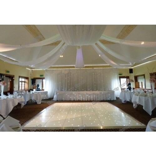 12pcs/lot Wedding Ceiling Draper Canopy Drapery 10mx0.7m White Luxury Wedding Roof Drape
