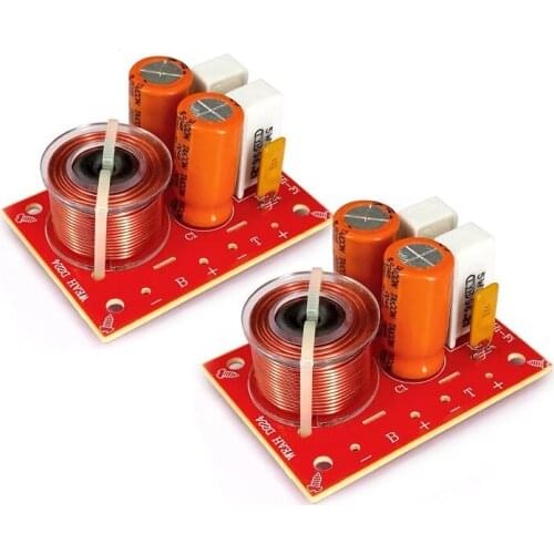 2PCS 2 Way 80W DIY Speaker Filter Circuit Treable Bass Frequency Divider Home Theater Hifi Stereo Audio Crossover Filters
