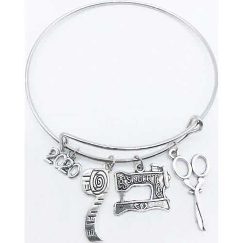 2020 Popular Tailor Sewing Machine Scissors Tape Measure Bracelet Clothing Designer Tailor Shop Commemorative Bracelet Jewelry