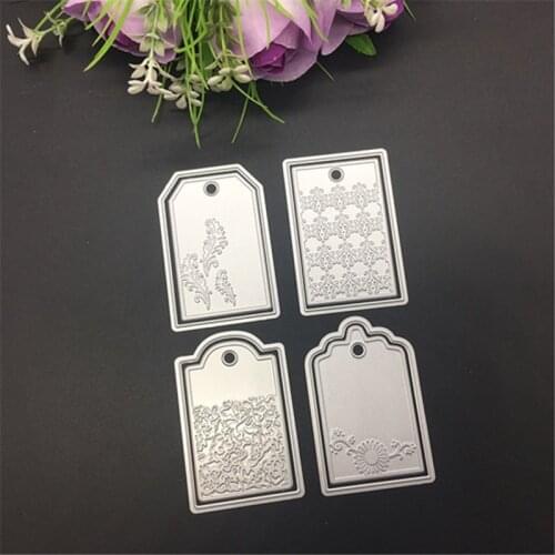 4x Label Tags Metal Cutting Dies Stencil Scrapbooking Album Embossing Craft DIY 3 orders
