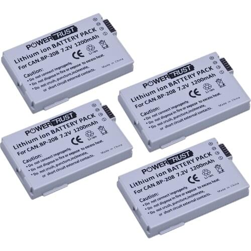 1200mAh BP-208 BP 208 Rechargeable Battery for Canon DC10 19 DC20 DC21 DC22 DC40 DC50 DC51 DC95 DC100 DC200 201 210 211