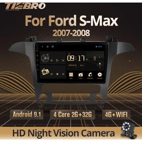 TIEBRO 2DIN Android 9.0 Car Radio Auto Stereo Multimedia For Ford S-Max Ford S Max 2007 2008 GPS Navi Navigation Car DVD Player