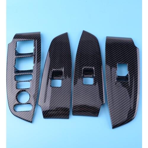 CITALL 4Pcs/set Car Interior Door Window Lift Regulator Cover Trim Kit Carbon Fiber Texture ABS Fit for Honda Accord 2018