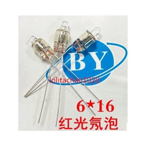 D_D 200pcs/lot Neonlight neon bulb indicator lamp 6 x16mm