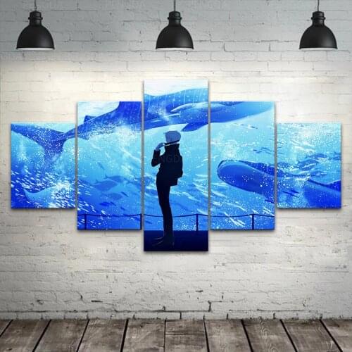 Home Decor Gojo Satoru Canvas Painting Wall Art 5 Panel Japanese Animation Pictures Jujutsu Kaisen Poster Modular Bedroom Frame