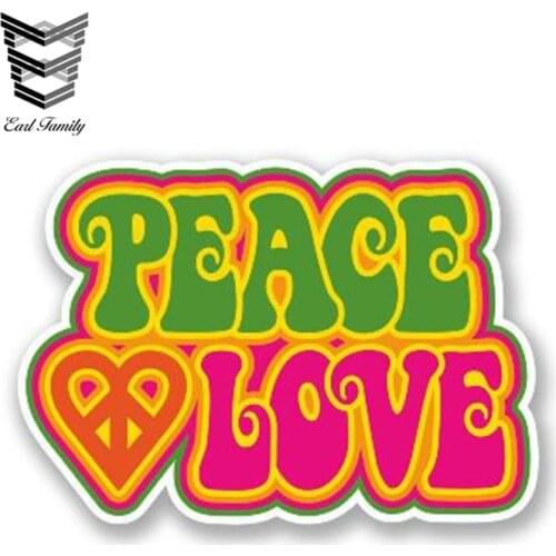 EARLFAMILY 13cm x 7cm Peace Love Car Sticker Funny Car Styling Vinyl Bumper Window Decal Reflective Waterproof Car Accessories