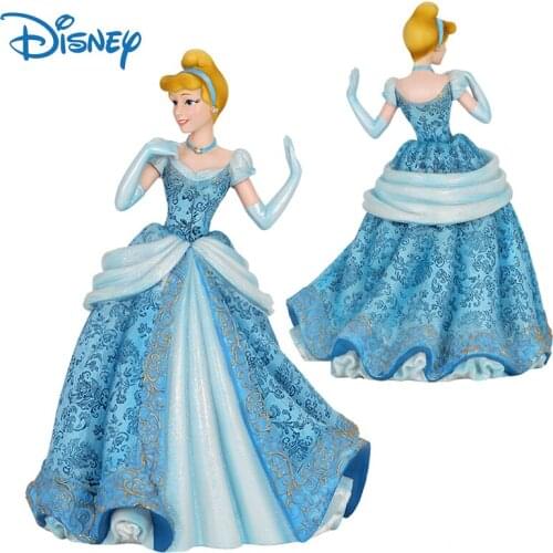 Disney Genuine Cinderella Princess Action Figure Cartoon Anime Figures Resin Dolls Decor Collection Model Toys Boxed Kids Gifts