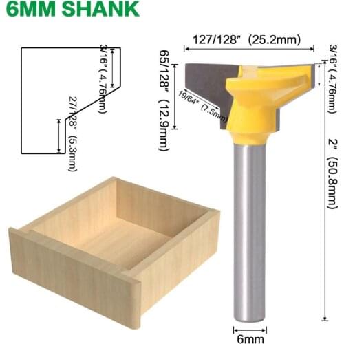 6mm shank 1/4" Shank Reversible Drawer Front Router Bit For Woodworking Cutter Tool Milling Cutter