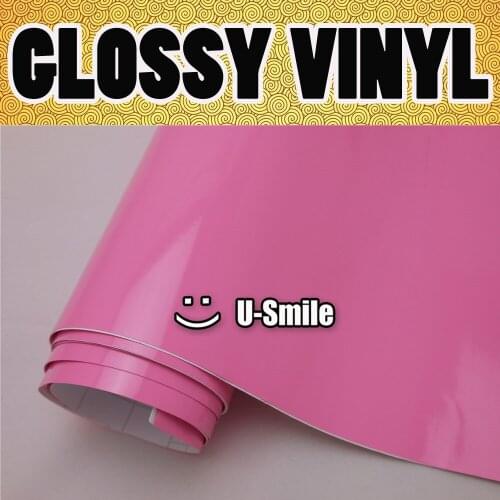 GLOSS PINK GLOSSY Vinyl Film Decal Sheet Glossy Pink Self Adhesive Vinyl Size:1.52x30m/Roll