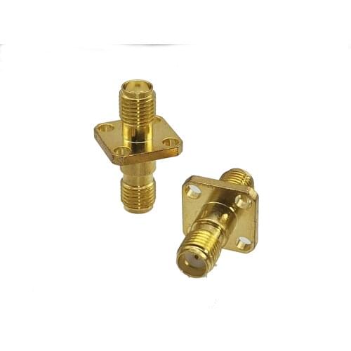 SMA female to SMA female jack flange mount in series RF adapter connector