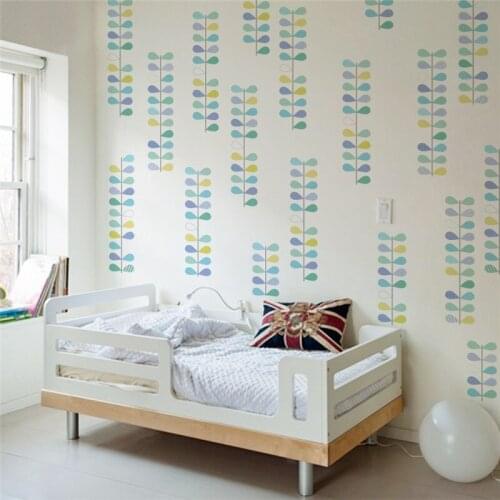 Creative Flower Leaves Wall Stickers for Living Room Bedroom Decoration Plant Pastoral Mural Art Diy Home Decals Posters