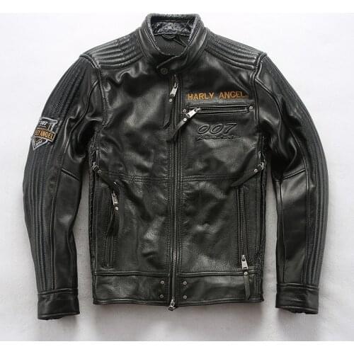 Famous Brand Genuine Leather Locomotive Jackets Mens Vintage 007 Anniversary Eagle Cowhide Jacket Warm Windproof Russia Coats