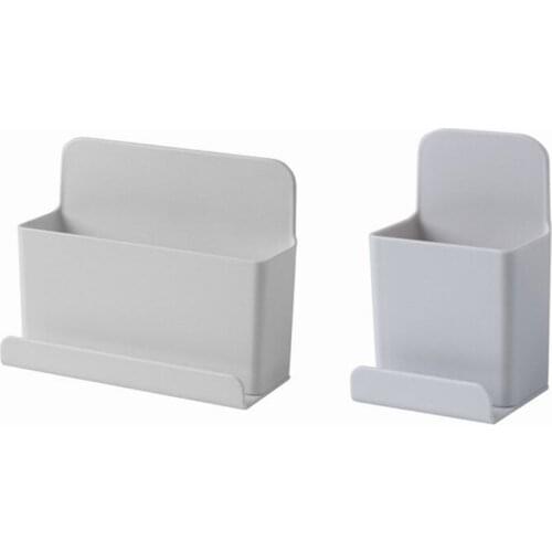 Multifunction Wall Mounted Phone Holder Charging Stand Remote Control Air Conditioner Storage Box Office Stationary Organizers