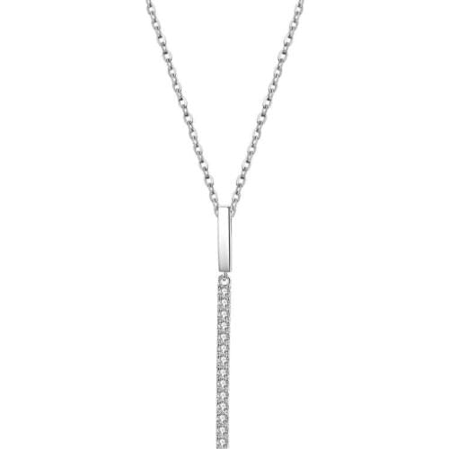 Fashion Zircon Geometry Pendant Necklace For Women Jewelry Exquisite Choker Silver Plated Chain Necklace Female Birthday Gift