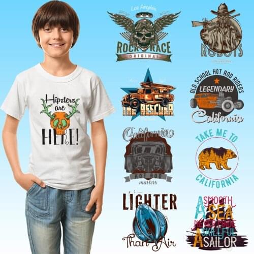 Skull fashion logo Ironing stickers Stickers on fabric Garment Accessories Patches for clothing Stickers on Clothes