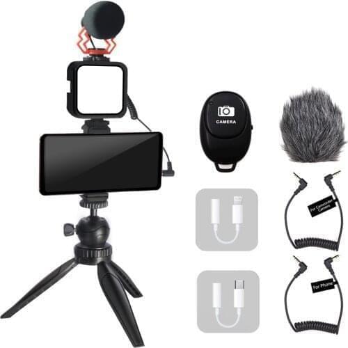 Mcoplus Photography Light Set Microphone and D49R Mini Led Fill Light Phone Live Recording Portable Outdoor Shooting