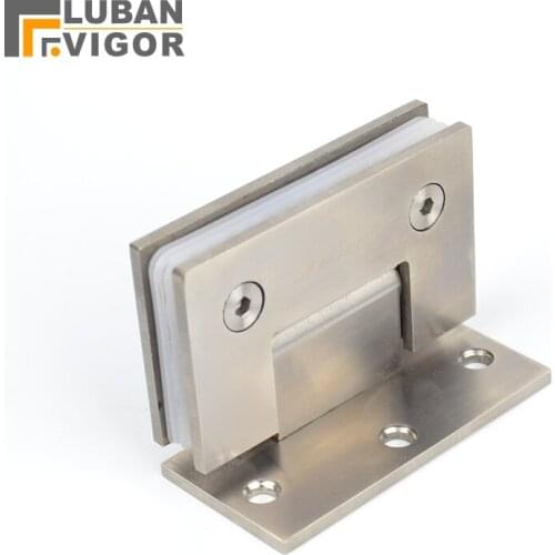 Unilateral bathroom glass clamp,Solid stainless steel bathroom folder ,Hinge,90 degrees,hardware for wall install