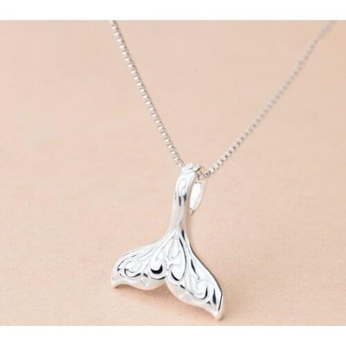 925 Sterling Silver Mermaid Tail Necklaces & Pendants For Women Lover Dolphins Whale Fish Charms Jewelry Accessories Colar XS047