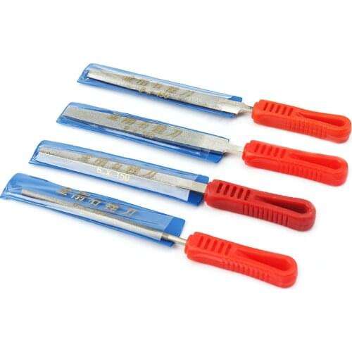6 Inch Diamond Coated File -Flat Plate/Round/Half Round/Triangle Shapes Hand Tool for Filing,Buffing,Grinding,Gritting - Silver