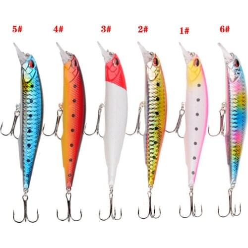 Sea Fishing Lure Outdoor Stream Freshwater 6Colors 14g/11cm Artificial Hard Bait Bionic Bait 6# With Sharp Hook 3D Eye