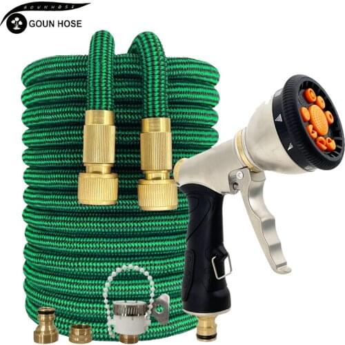 GOUN HOSE Watering Hose Garden Hose EU Telescopic Magic Hose High Pressure Car Wash Water Gun Adjustable Nozzle Watering Set